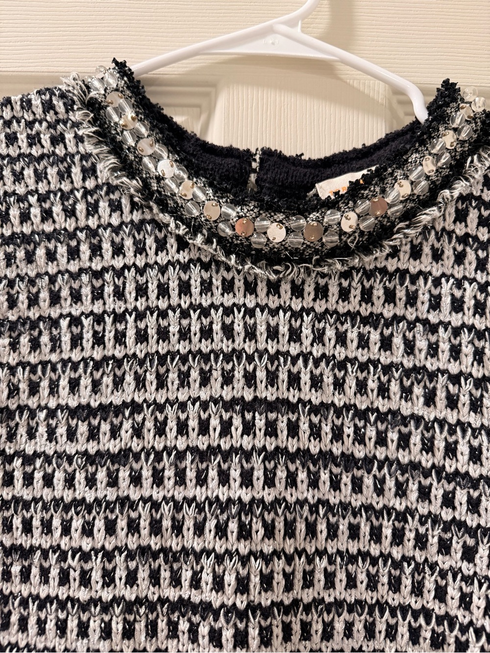 Tory Burch Black and White Short-Sleeve Knit Dress - Picture 3 of 8